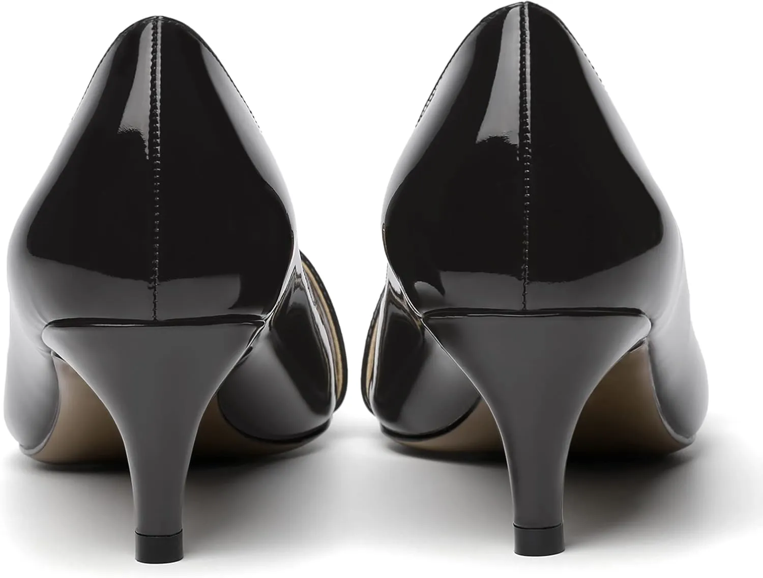 ROSERWISH Womens Slip On Sexy Party Pointed Toe Wedding Patent Kitten Low Heel Pumps Dress Shoes 2 Inch