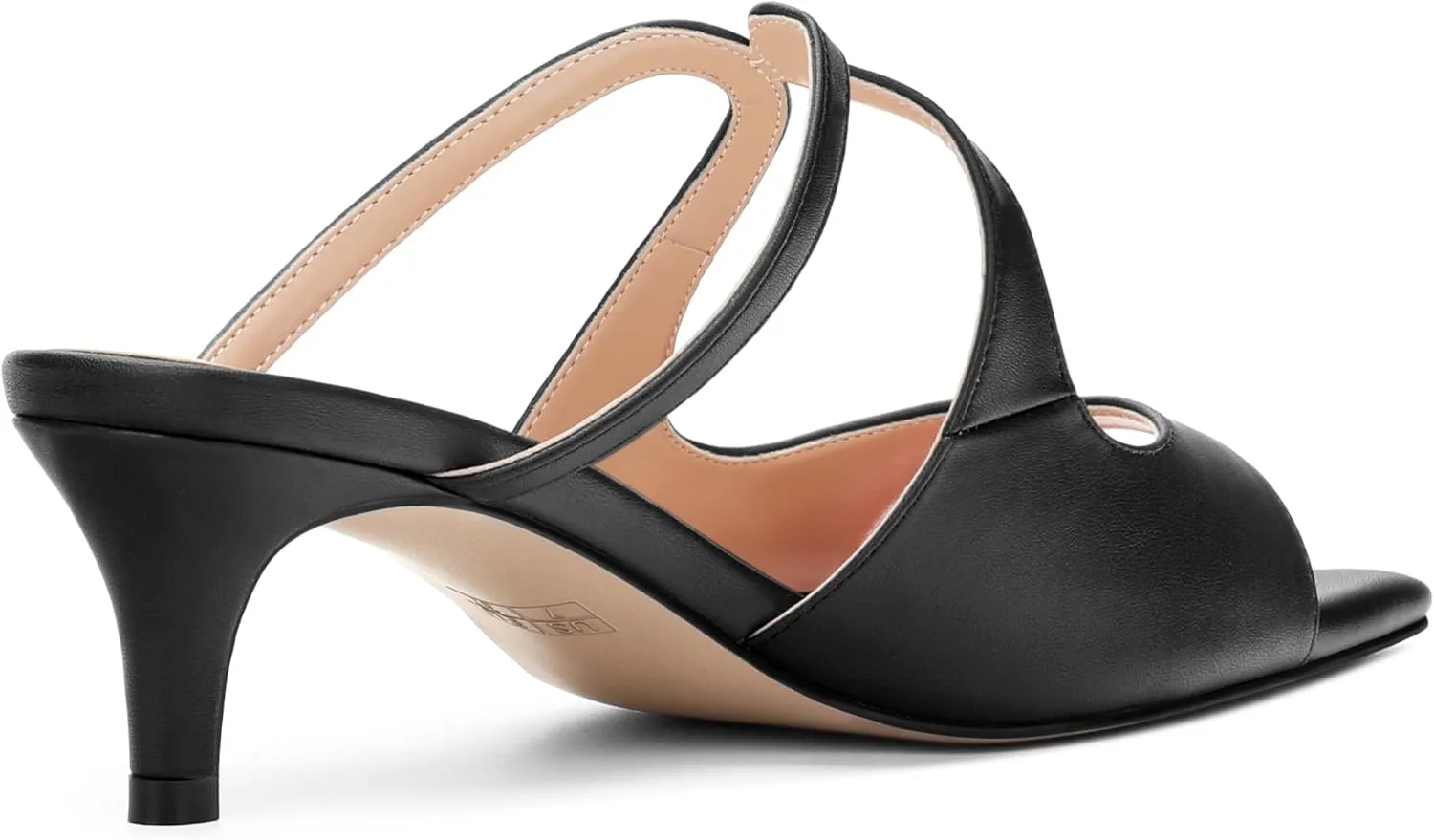 ROSERWISH Womens Square Toe Fashion Cutout Matte Slip On Party Kitten Low Heel Heeled Sandals 2 Inch