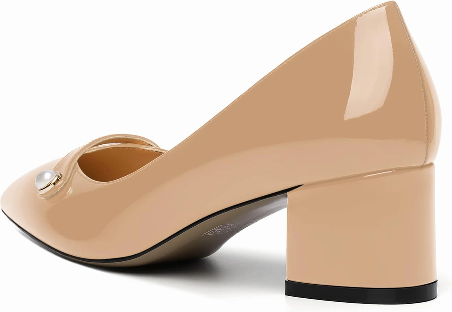 ROSERWISH Womens Party Dress Slip On Patent Pointed Toe Chunky Low Heel Pumps Shoes 2 Inch
