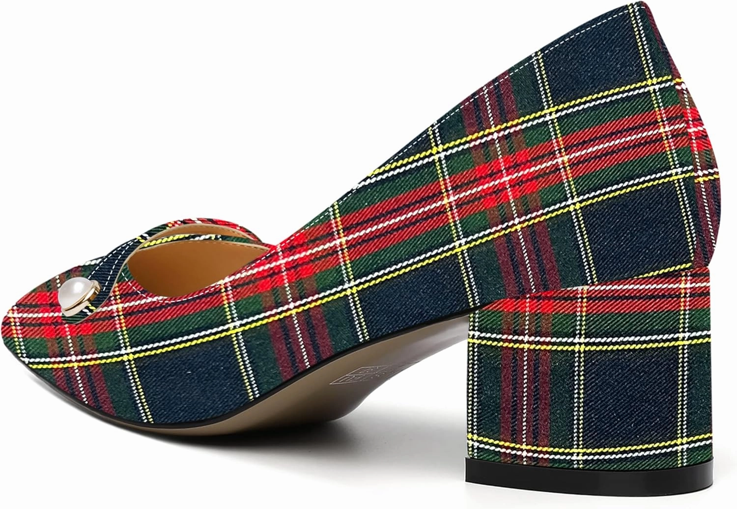 ROSERWISH Womens Party Dress Slip On Patent Pointed Toe Chunky Low Heel Pumps Shoes 2 Inch