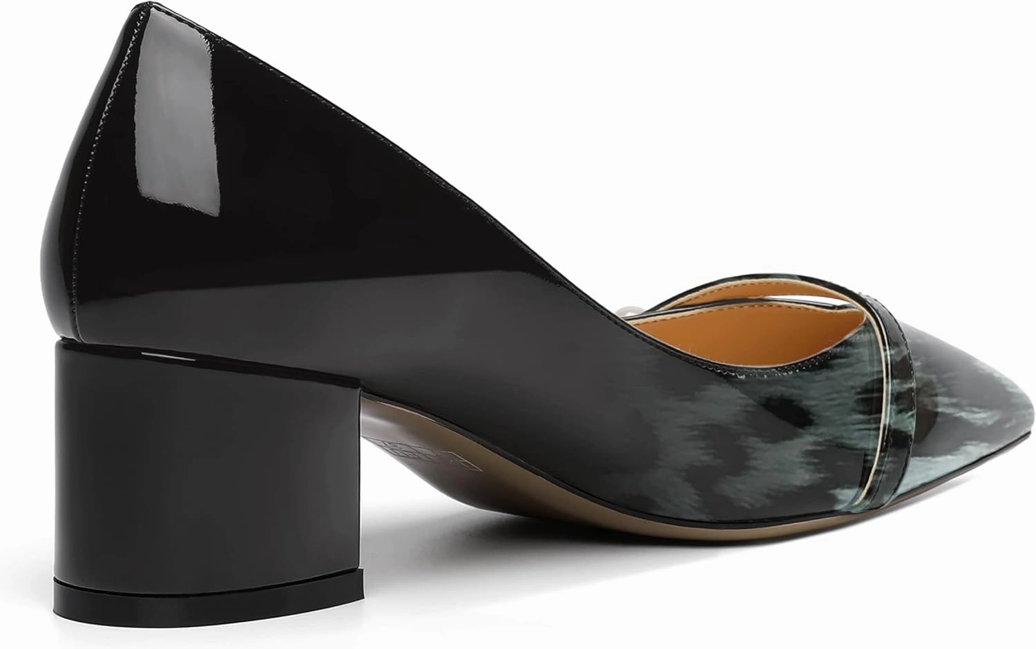 ROSERWISH Womens Party Dress Slip On Patent Pointed Toe Chunky Low Heel Pumps Shoes 2 Inch