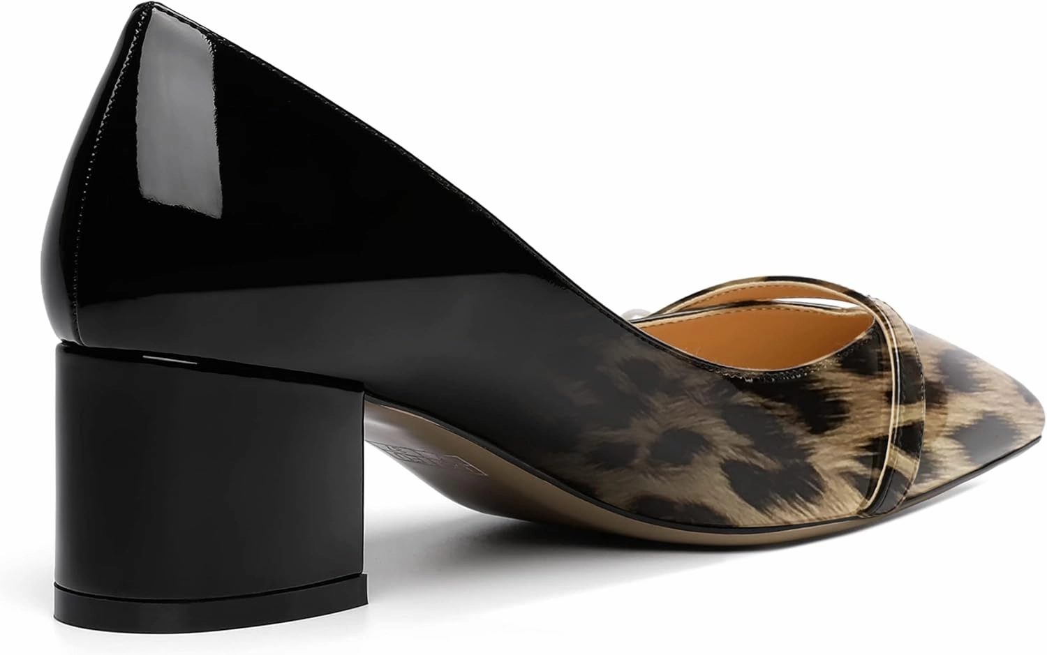ROSERWISH Womens Party Dress Slip On Patent Pointed Toe Chunky Low Heel Pumps Shoes 2 Inch