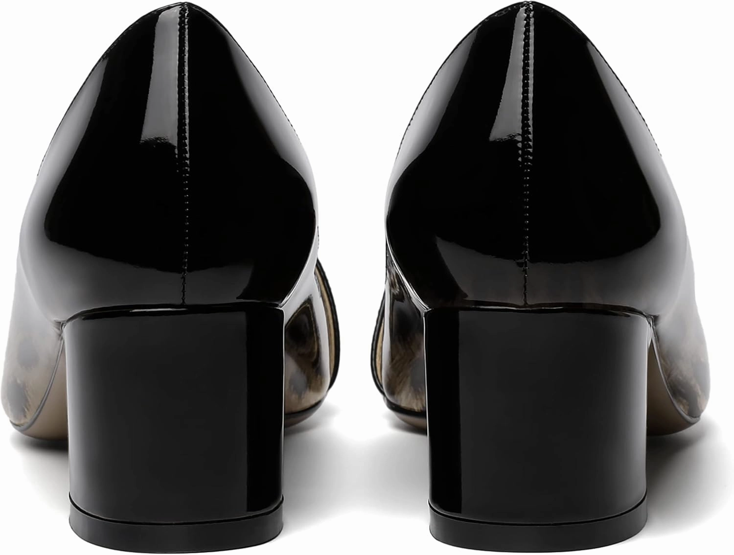 ROSERWISH Womens Party Dress Slip On Patent Pointed Toe Chunky Low Heel Pumps Shoes 2 Inch