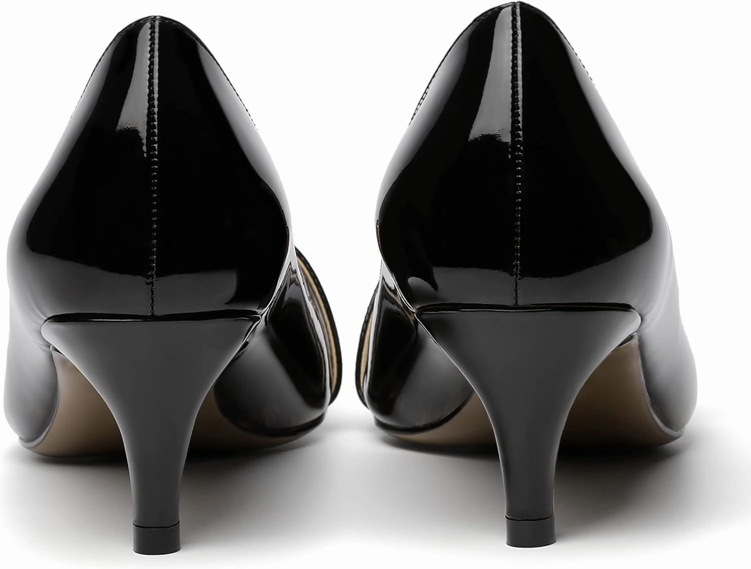 ROSERWISH Womens Slip On Sexy Party Pointed Toe Wedding Patent Kitten Low Heel Pumps Dress Shoes 2 Inch