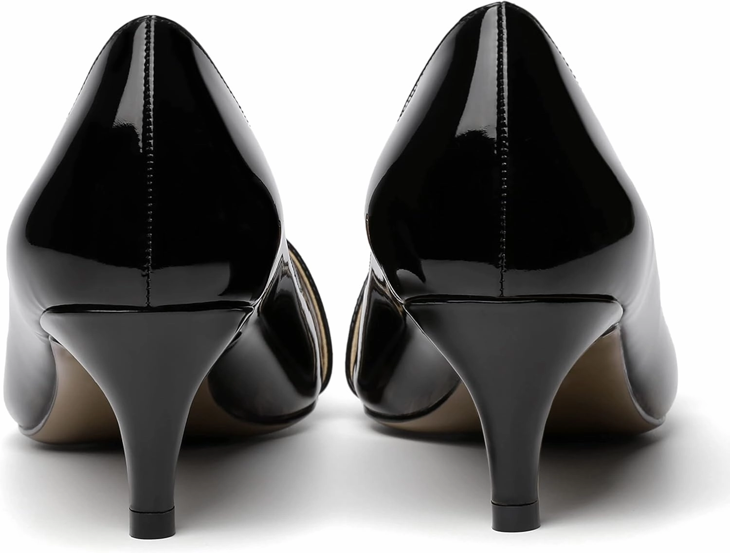 ROSERWISH Womens Slip On Sexy Party Pointed Toe Wedding Patent Kitten Low Heel Pumps Dress Shoes 2 Inch