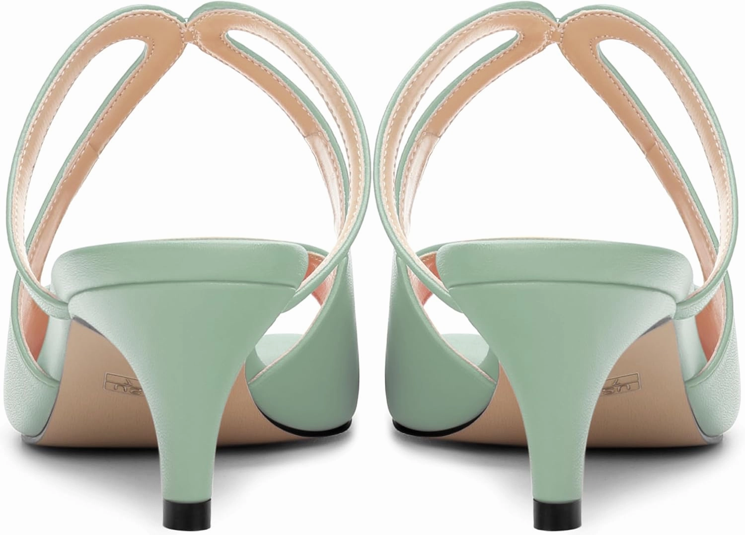 ROSERWISH Womens Square Toe Fashion Cutout Matte Slip On Party Kitten Low Heel Heeled Sandals 2 Inch