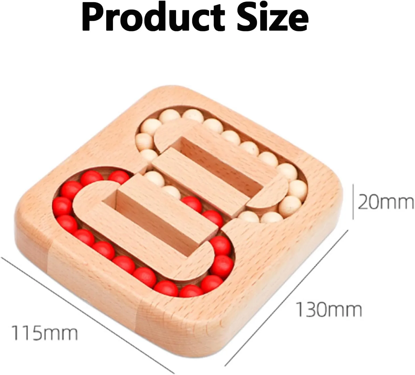 Rotating Magic Bean Fingertip Toy Wood Puzzles, Funny Bean Brain Teaser Sensory Puzzles, Wooden Spinning Magic Cube Toys, for Relaxing (Wooden Balls,2 Pcs)