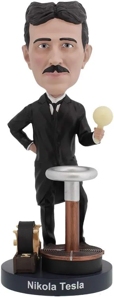 Royal Bobbles Nikola Tesla Bobblehead, Premium Polyresin Lifelike Figure, Unique Serial Number, Exquisite Detail
