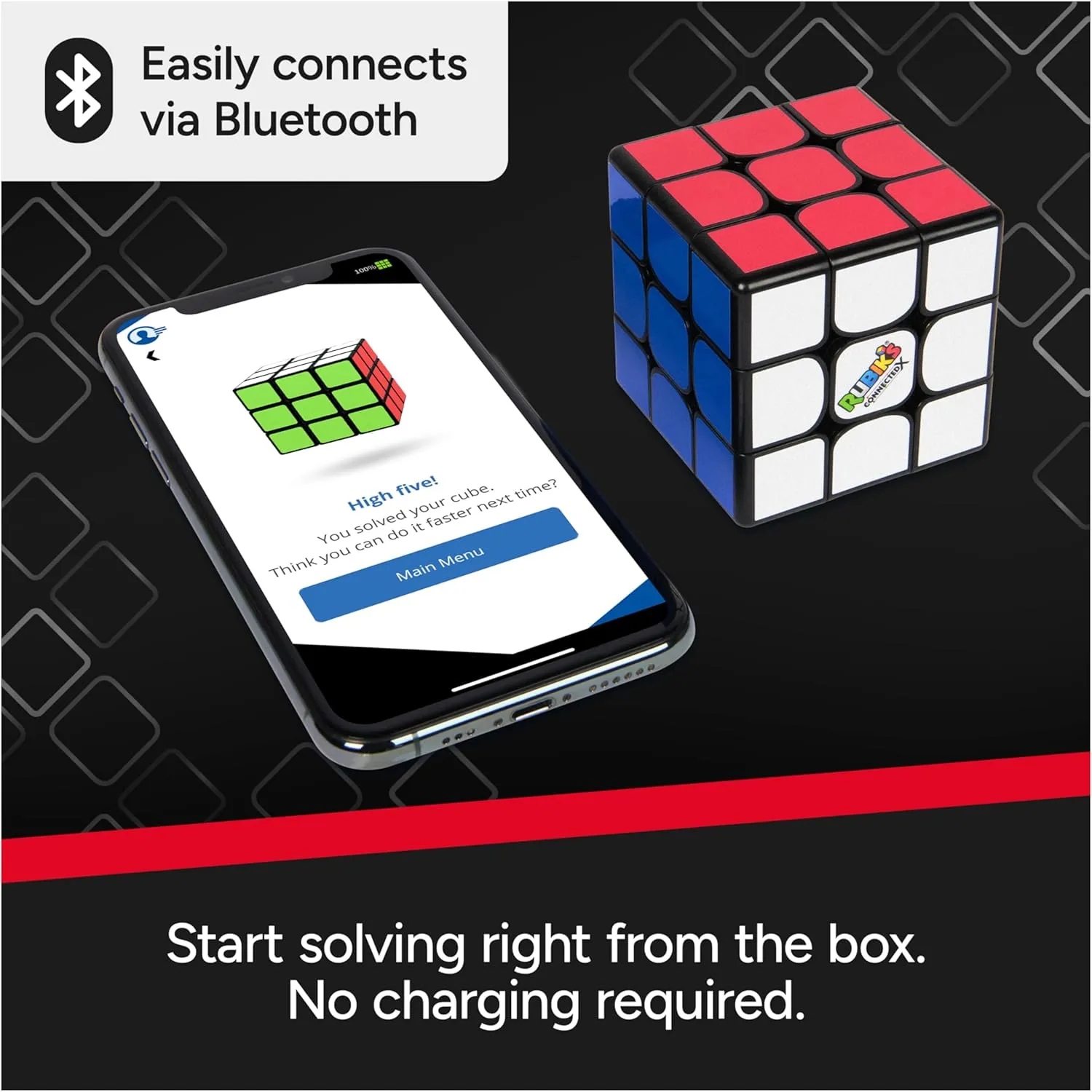 Rubik's Cube, The Official Rubik’s ConnectedX, Bluetooth-Enabled 3x3 Speed Cube with Guided Learning App for Beginners, Brain Teaser Fidget Toy & Puzzle for Adults, Teens, & Kids, for Ages 8 & Up