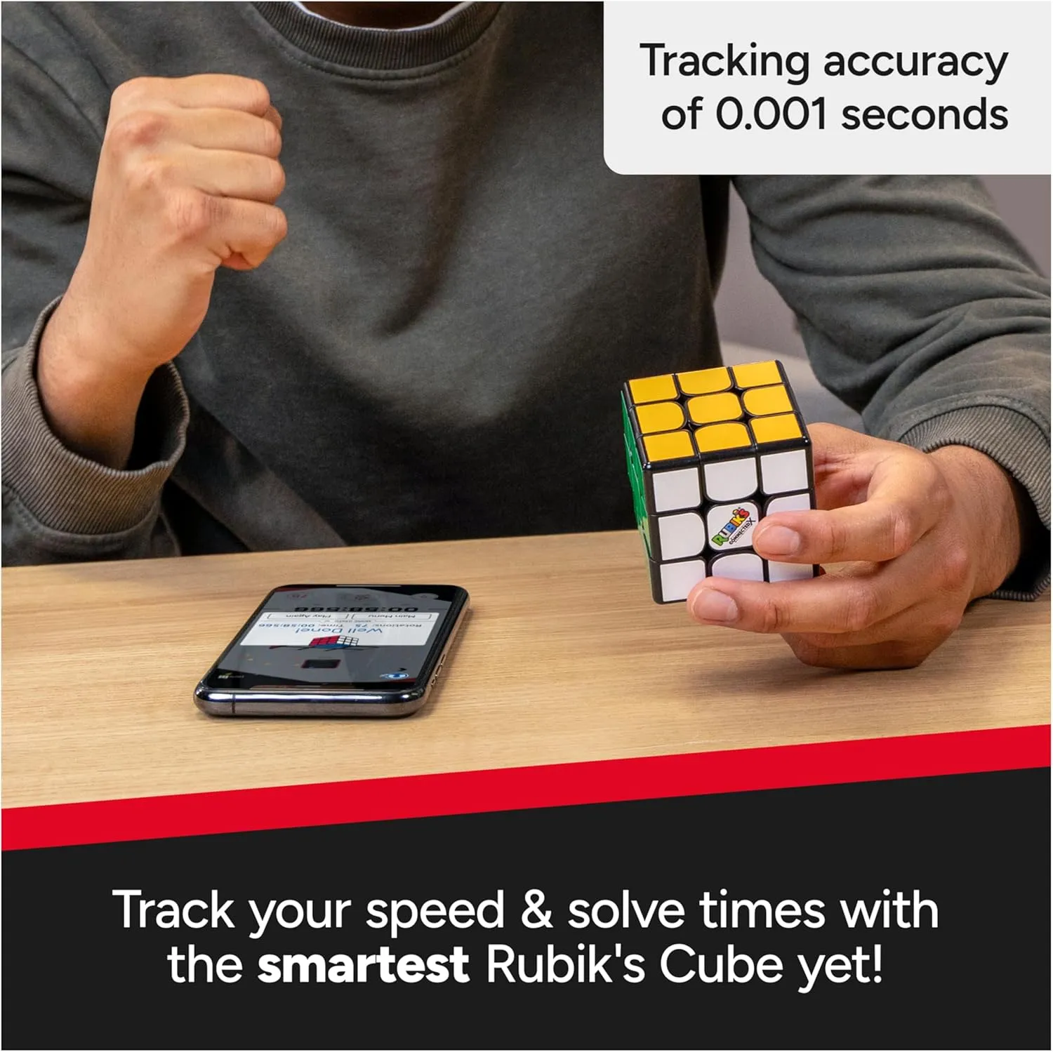 Rubik's Cube, The Official Rubik’s ConnectedX, Bluetooth-Enabled 3x3 Speed Cube with Guided Learning App for Beginners, Brain Teaser Fidget Toy & Puzzle for Adults, Teens, & Kids, for Ages 8 & Up