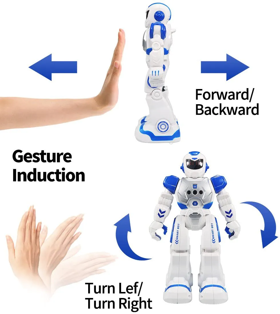 Rynx | Remote Controlled Robot For Kids, Sikaye Intelligent Programmable Robot With Infrared Controller Toys, Dancing, Singing, Moon Cycle and LED Eyes, Gesture Sensor Robot Set For Kids Entertainment (Red)