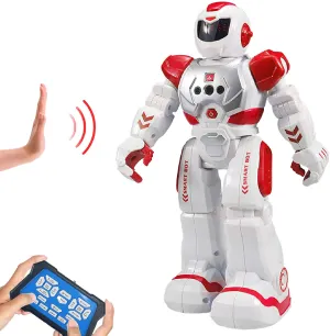 Rynx | Remote Controlled Robot For Kids, Sikaye Intelligent Programmable Robot With Infrared Controller Toys, Dancing, Singing, Moon Cycle and LED Eyes, Gesture Sensor Robot Set For Kids Entertainment (Red)