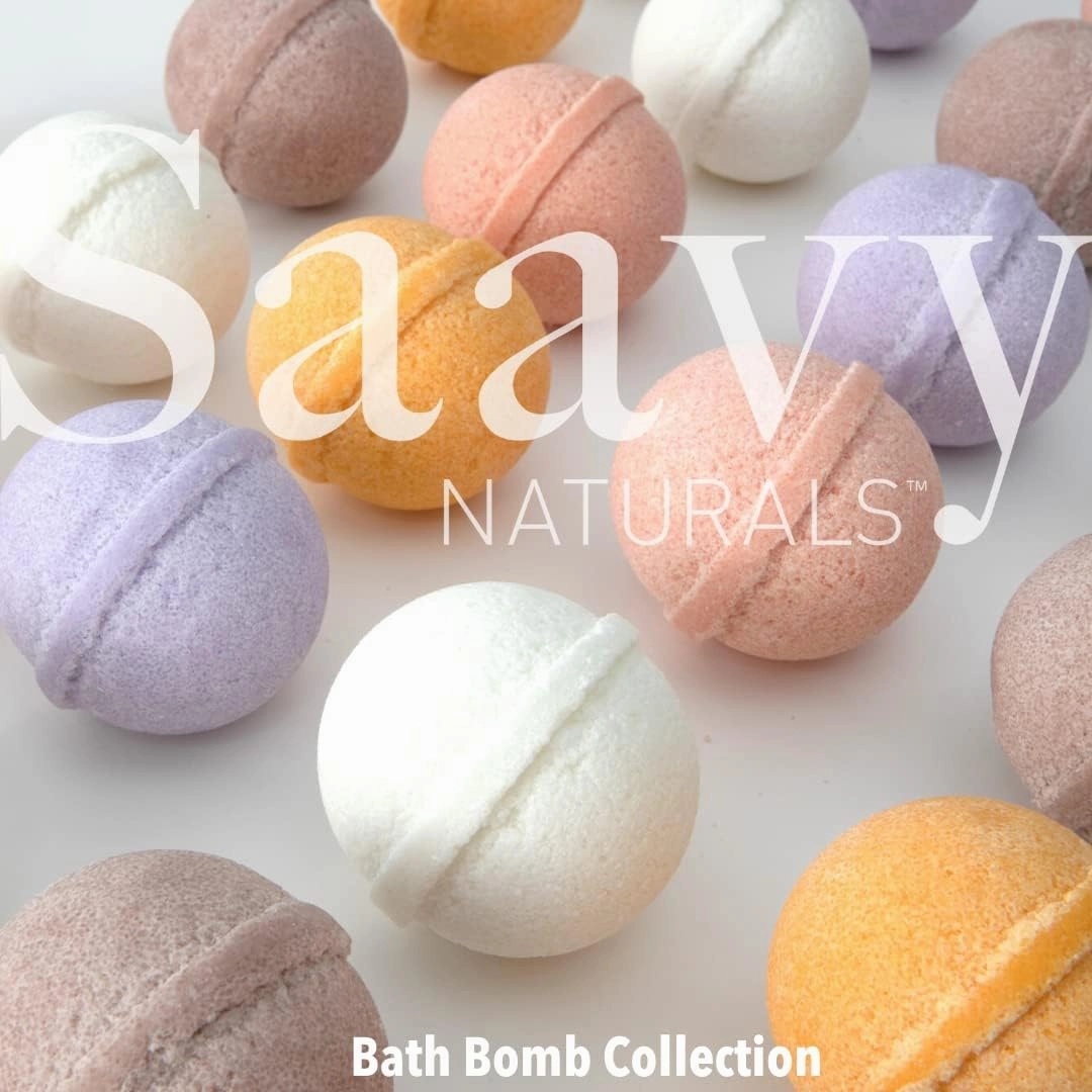 Saavy Naturals Bath Bombs, Soothing Lavender Chamomile Scent, Gentle Moisturizig Formula, Foaming Fizz Bubbles, Gift for Women and Kids, 6 Oz Each, 2 Pack