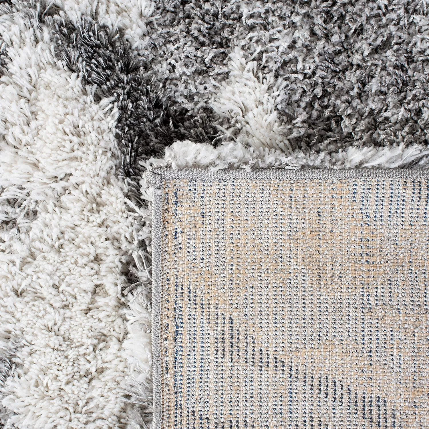 SAFAVIEH Horizon Shag Collection Accent Rug - 2' x 3', Grey & Ivory, Non-Shedding & Easy Care, 2-inch Thick Ideal for High Traffic Areas in Entryway, Living Room, Bedroom (HZN890F)