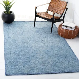 SAFAVIEH Ikat Collection Area Rug - 9' x 12', Blue, Handmade Wool, Ideal for High Traffic Areas in Living Room, Bedroom (IKT506M)