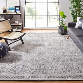 SAFAVIEH Abstract Collection 6' Square Ivory / Chocolate ABT340H Handmade Premium Wool Area Rug