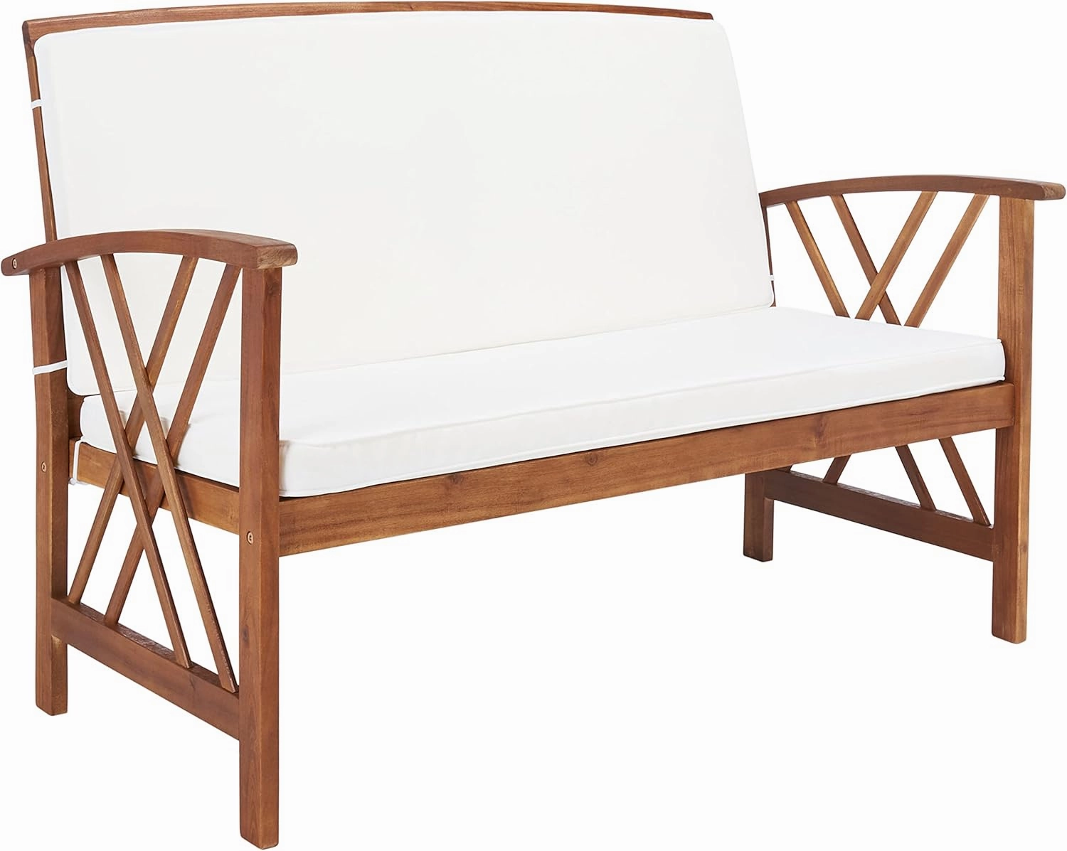 SAFAVIEH Outdoor Collection Fontana Natural/ Beige 4-Piece Conversation Patio Set with Cushions