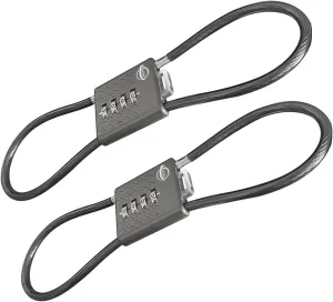 Safety Lock 4 Digit Cable Combination Locks 15.7 inches for School Gym Locker,Helmet,Filing Cabinets,Toolbox,Luggage Suitcase,Knapsack,Gun Black 2Pack