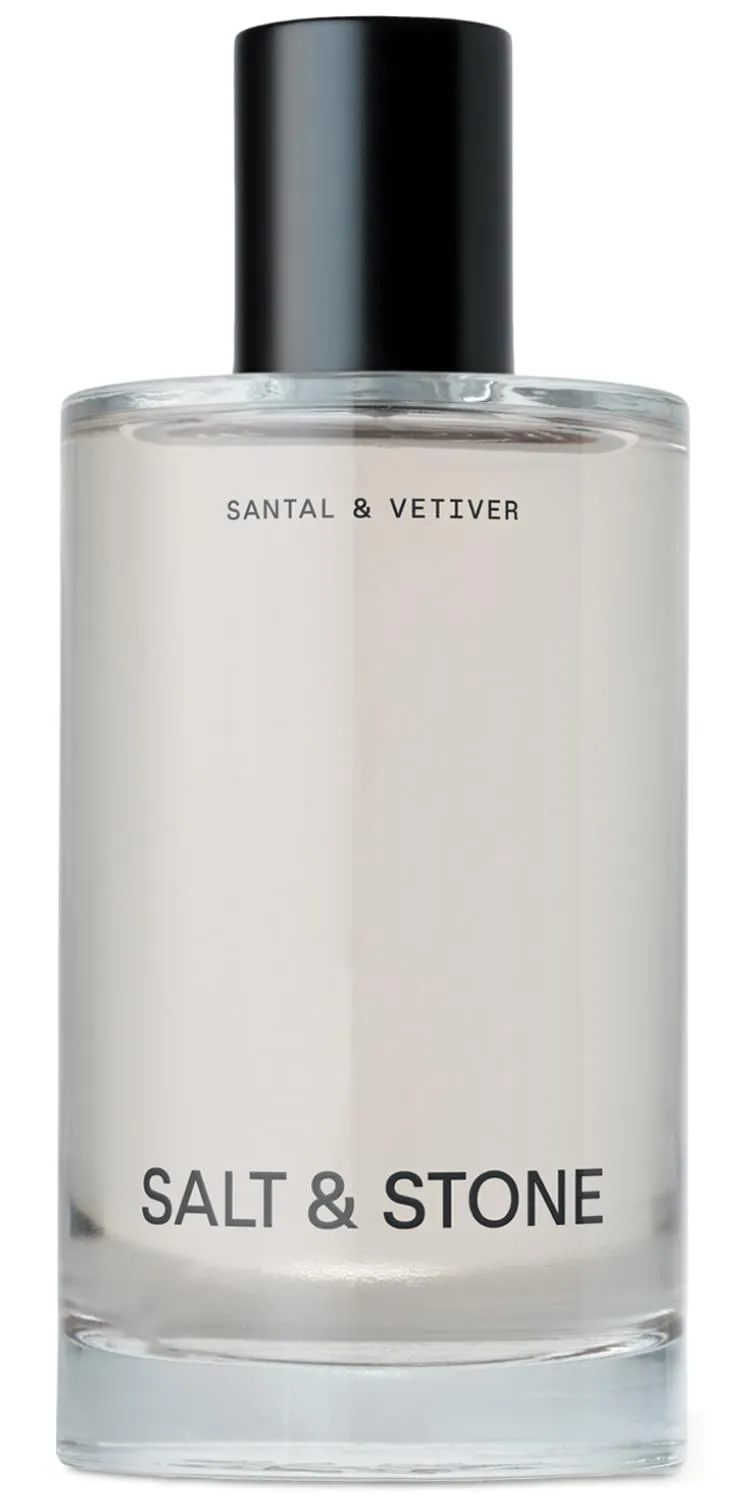 Salt & Stone Body Mist, Santal & Vetiver Scent, Skincare Infused Perfume Hair & Body Spray for Women and Men, Hydrating Fragrance with Glycerin and Red Algae, Vegan, Cruelty Free, 3.4 fl oz