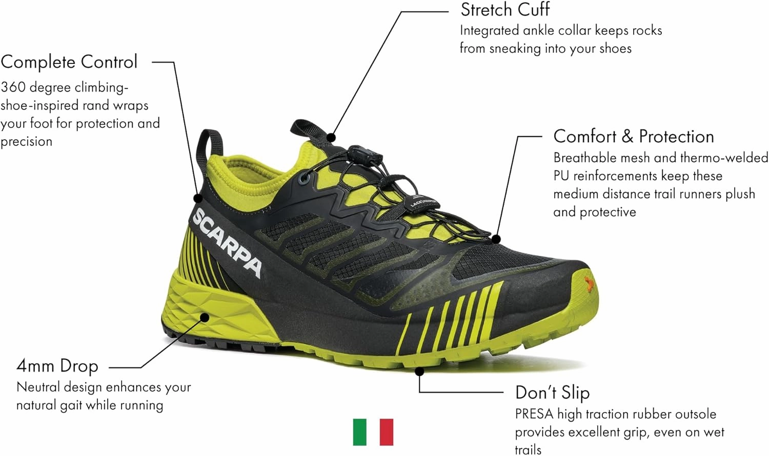 SCARPA Men's Ribelle Run Trail Shoes for Hiking and Trail Running