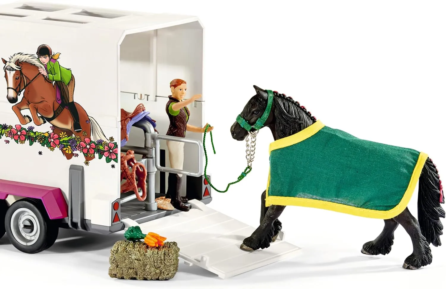 Schleich Horse Club - 38-Piece Toy Trailer and Truck Playset with Horse, Rider Action Figure and Accessories, Detailed Animal Toys for Kids Ages 5 