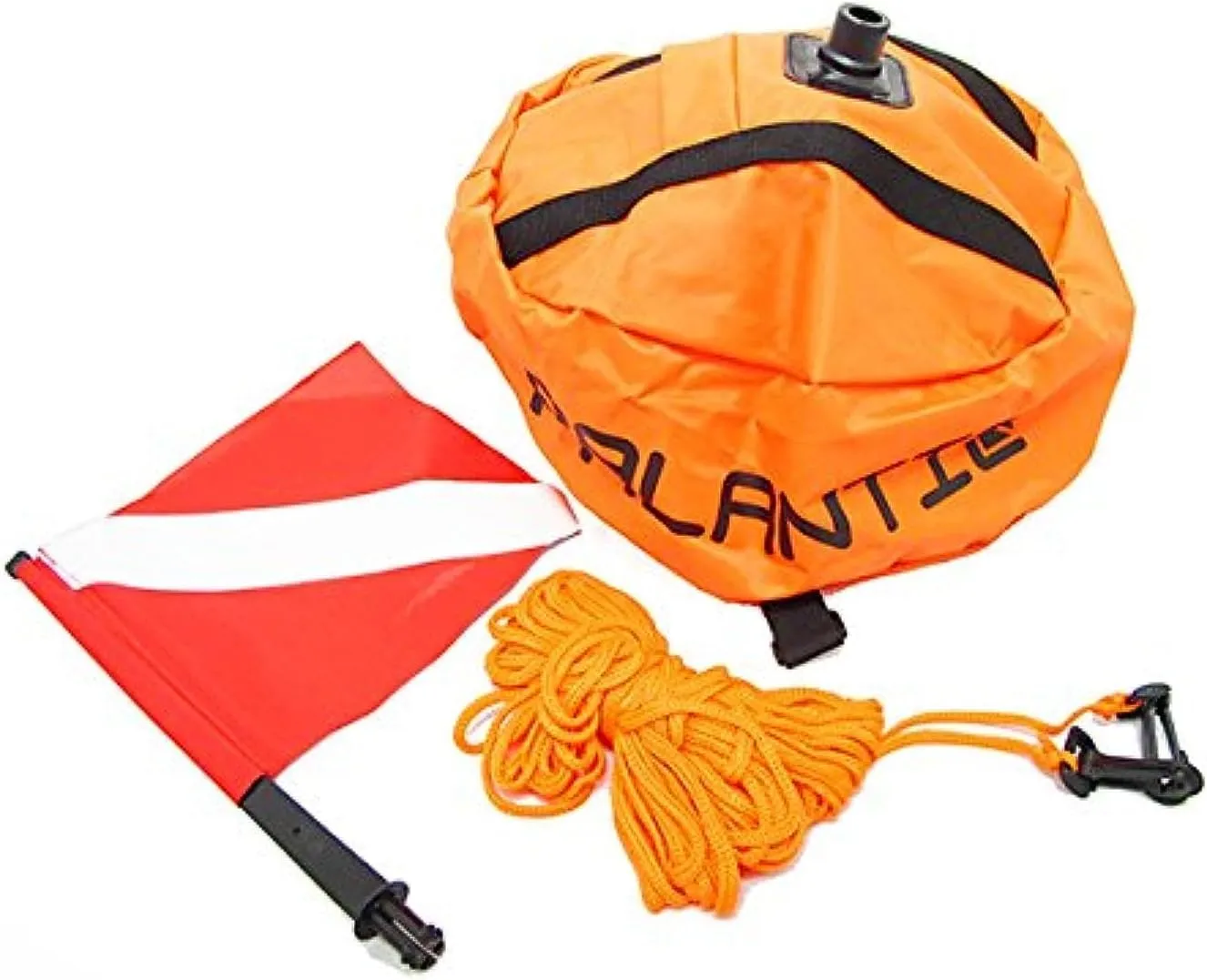 Scuba Choice Torpedo Buoy Spearfishing Float with Dive Flag – 31" x 8" High-Visibility, Durable 420D Nylon Cover, PVC Bladder for Scuba Diving & Freediving Safety
