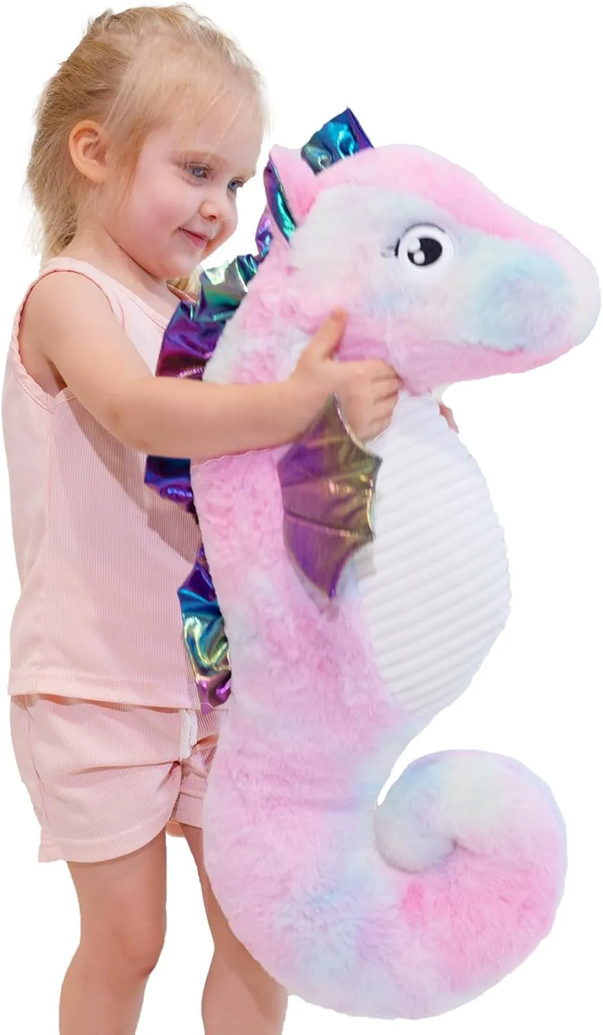 Seahorse Stuffed Animal, 24 Inch Soft Plushie for Room Decor, Kids Birthday &