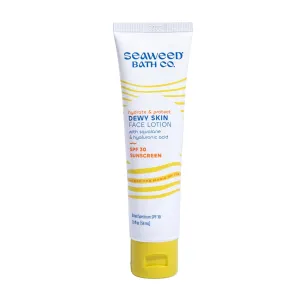 Seaweed Bath Co. Hydrate & Protect Dewy Skin Face Lotion SPF 30 Broad Spectrum Zinc Oxide Facial Sunscreen, 2 Ounce, Sustainably Harvested Seaweed, Hyaluronic Acid, Squalane