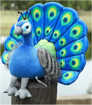 SecretCastle Peacock Plush Stuffed Animal Plush Toy Gifts for Kids Cuddlekins 11.8 inches (Blue)
