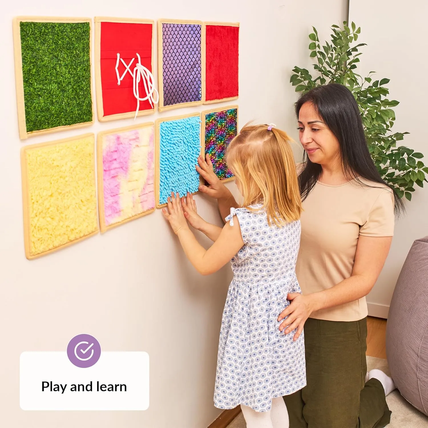 Sensory Wall Panel for Kids | Textured Tiles Sensory | Sensory Wall for Play & Learning | Sensory Mats for Toddlers & Classrooms | Interactive Texture Panels | Sensory Wall 8 Pack