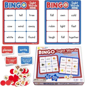 Sight Words Bingo Game for Kindergarten, Learn to Read Sight Word Cards, Word Games for Kids Ages 4-8, Bingo Sight Words Level 3&4