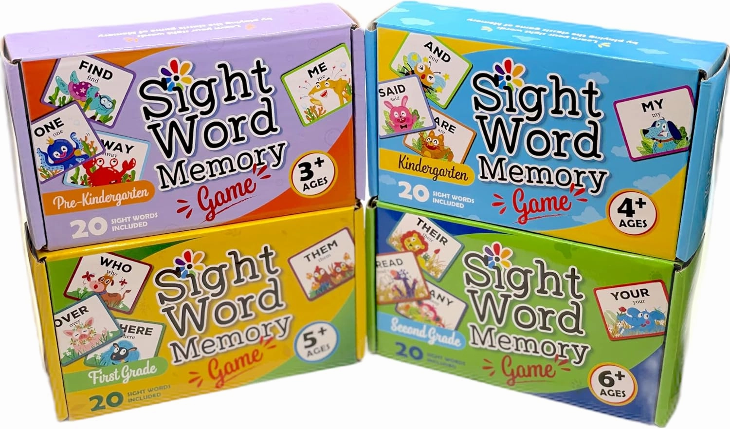 Sight Word Memory Game/Matching Game. Reading and Language Building for Grades Pre-Kindergarten Through Second Grade. Early Children's Reading Educational Game. Learn to Read (Second Grade)