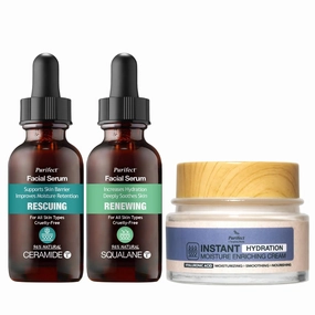 Skin Barrier Protector (Bundle) 30ml x 2 & 50ml Ceramide Facial Serum & Squalane Facial Serum & Hyaluronic Acid Face Cream Made In USA