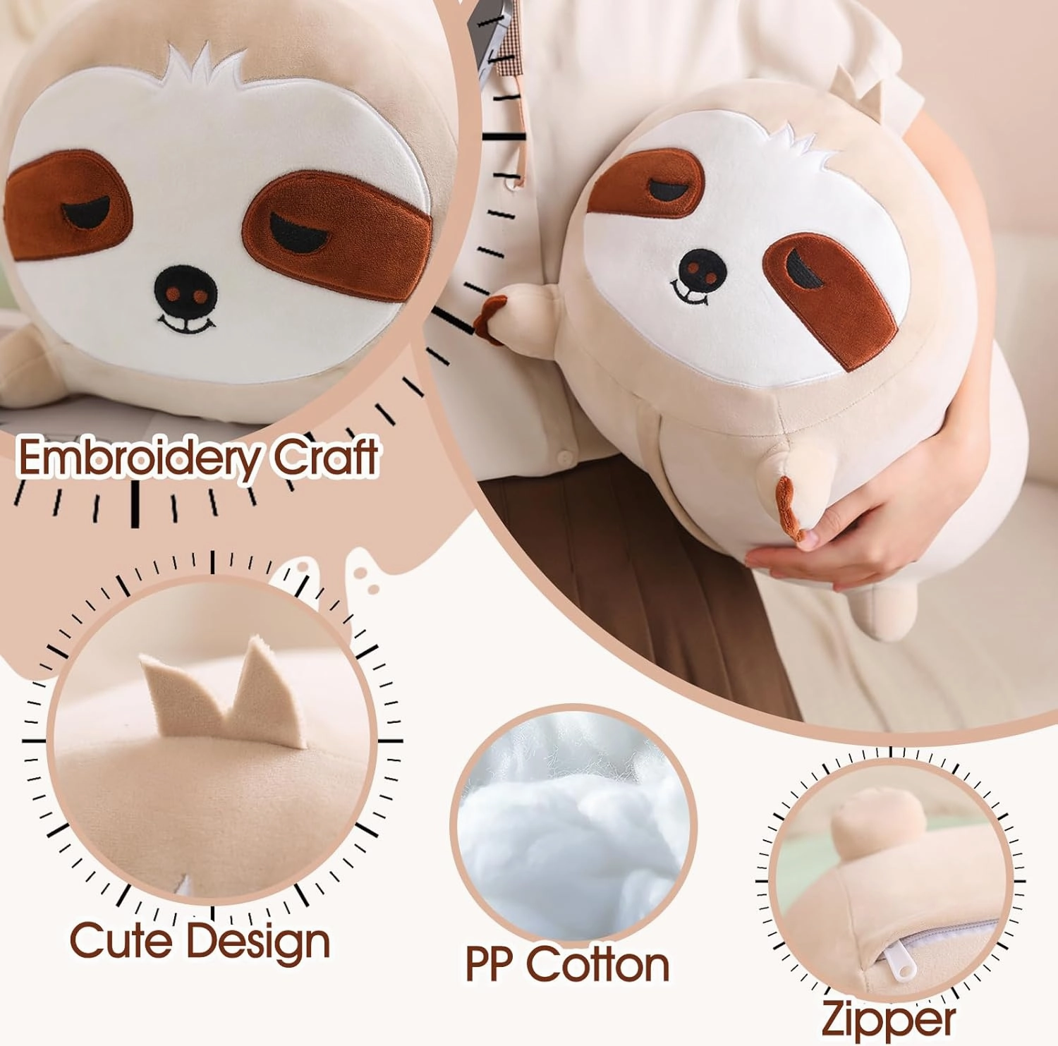 Sloth Stuffed Animal 16 inches Plush Animal Pillow,Super Soft Sloth Plush for Kids Boys Girls Birthday Gifts