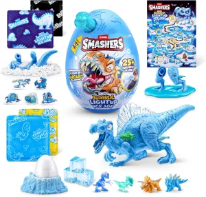 Smashers Mega Jurassic Light Up Ice Age (Spinosaurus) by ZURU, Smashable Egg Toy for Boys