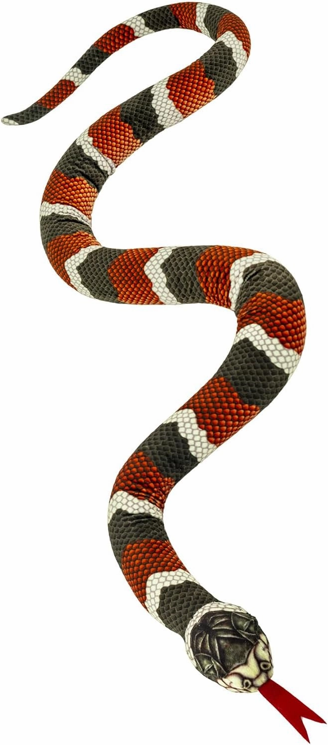 Snake Plush Toy, 59'' Large Washable, Huge Realistic Plush Cuddle Toy, Soft and Cute Kids Gift, Birthday Party Gift Prank Props (Milk Snake)