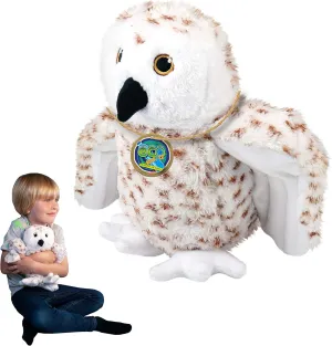 Snow Owl by Deluxebase. Large 30 cm Soft Toy Made from Recycled Plastic Bottles. Cute Ecological Plush Animal Shape for Toddlers.