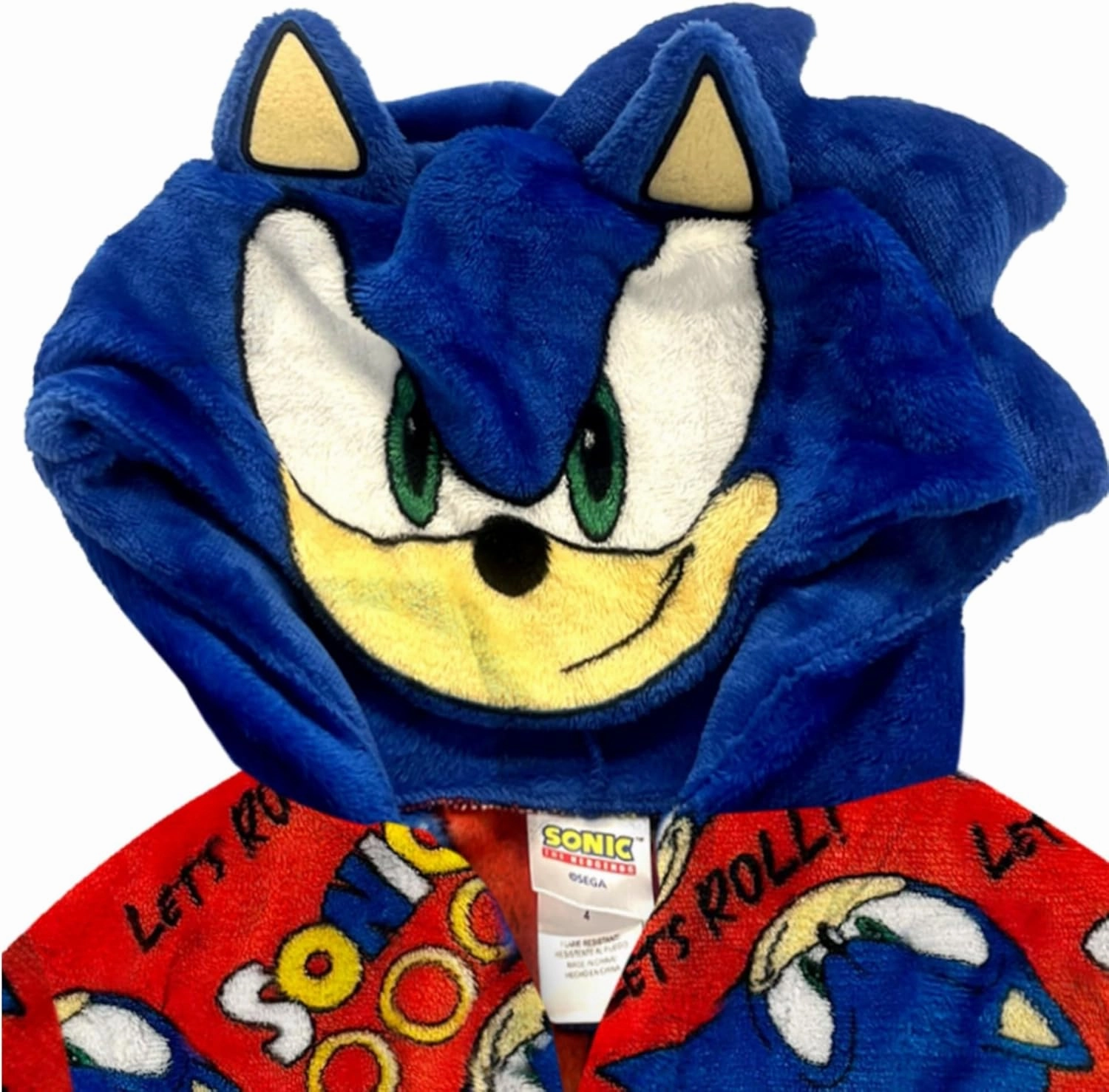 Sonic & Super Mario Fleece Kids Hooded Robe - Super Soft Plush Bathrobe for Boys with Pockets - Official Product