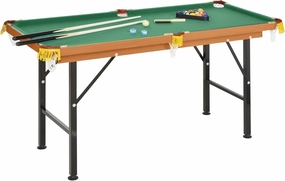 Soozier 55" Portable Folding Billiards Table Game Pool Table for Whole Family Number Use with Cues, Ball, Rack, Chalk, Green