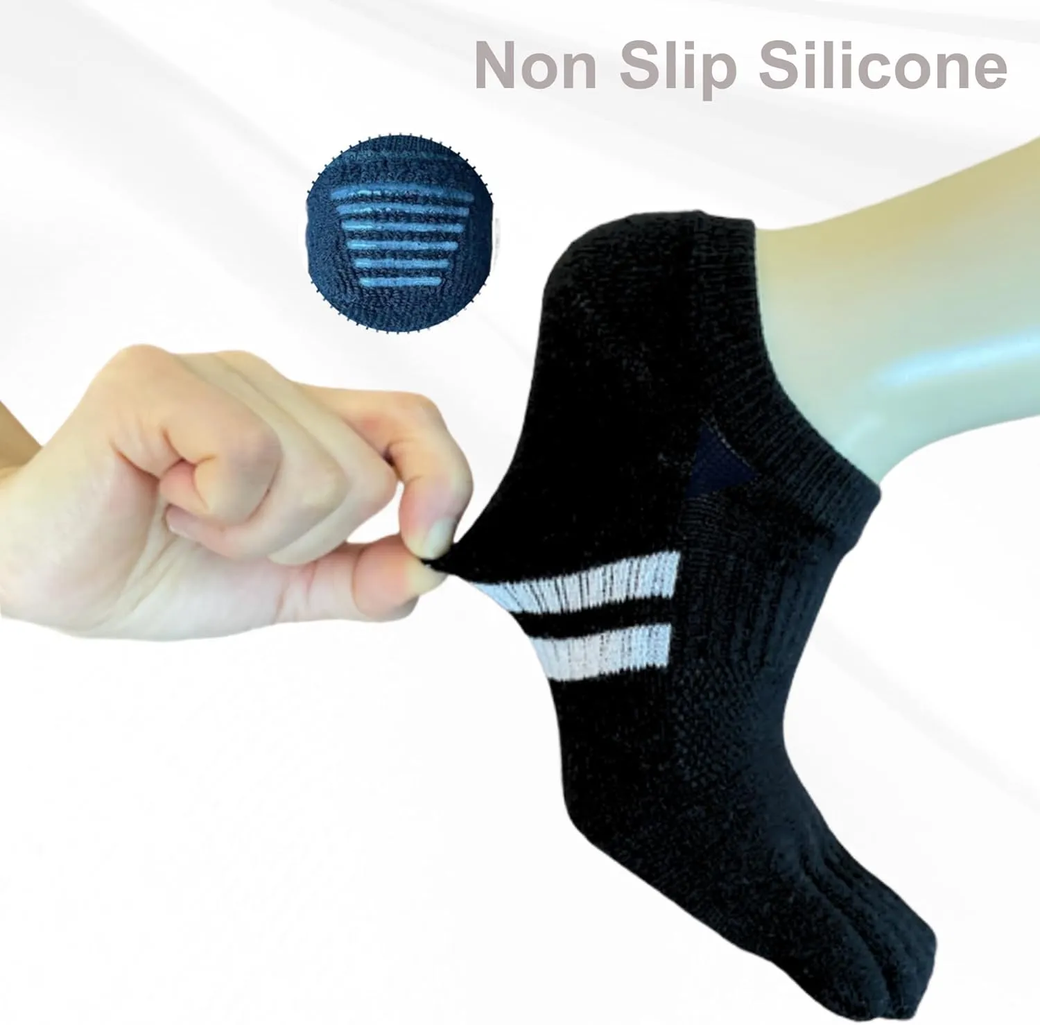soxsense Cushion No Show Toe Socks For Women Five Finger Socks Low Cut Athletic Running Socks 4 Pairs