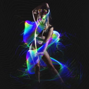 Space Whip Remix | Programmable Led Fiber Optic Whip | 6 Foot 360° Swivel - Super Bright Light Up Rave Toy | EDM Pixel Flow Lace Dance Festival
