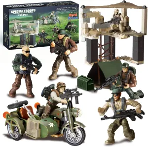 Special Forces Mini Action Figure toy Ages 8-12  Includes 3 Military Building Sets 6 Soldier Figures Designed as an Educational Gift for Military Enthusiasts. Kids & Parents Quality Family Time 356Pcs