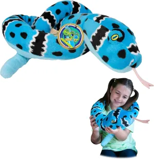 Sssnakes - Blue Rock Rattle from Deluxebase. 55" Soft Toy Snake Stuffed Animal. Soft Plush Made from Recycled Plastic Bottles. Perfect Eco-Friendly Snake Toy for Boys and Girls.