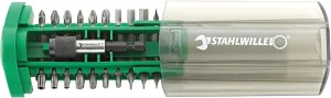 Stahlwille 96080110 Bit Box No. 1202-20 Screwdriver Bits & Holder in Space-Saving Box, Hex Drive, Made in Germany