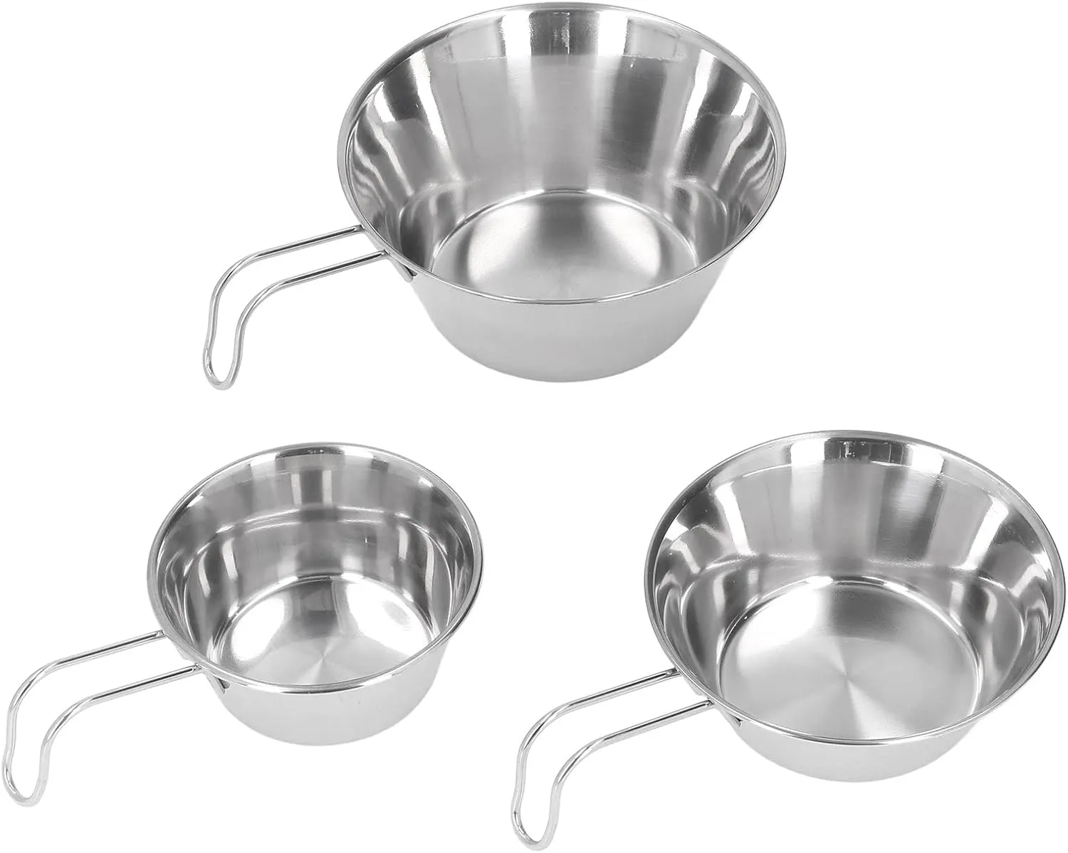 Stainless Steel Camping Bowl Set Portable Bbq Folding Mug Bowls For Mountaineering Picnic