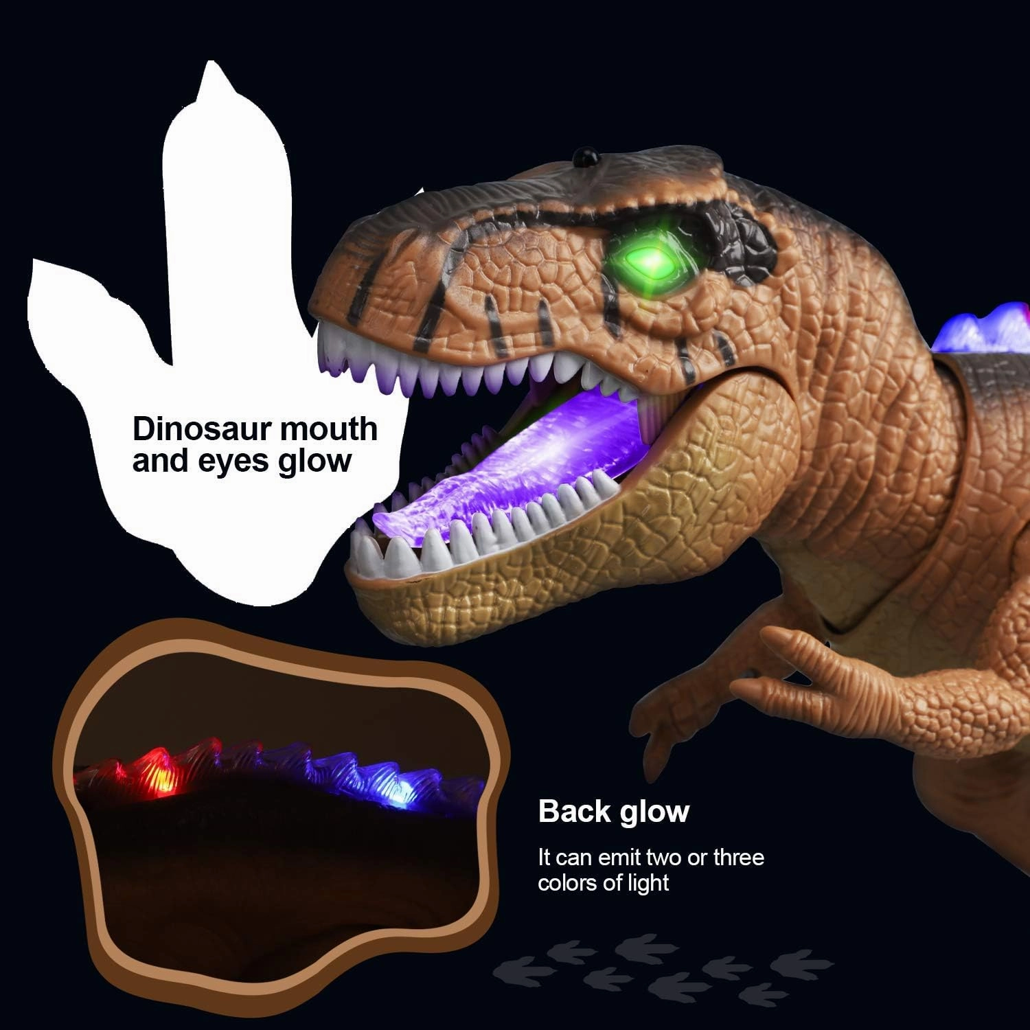 STEAM Life Remote Control Light-Up Dinosaur Toy for Kids 3-7  with Realistic Roaring Sound - T rex Electronic Walking Robot (Brown)