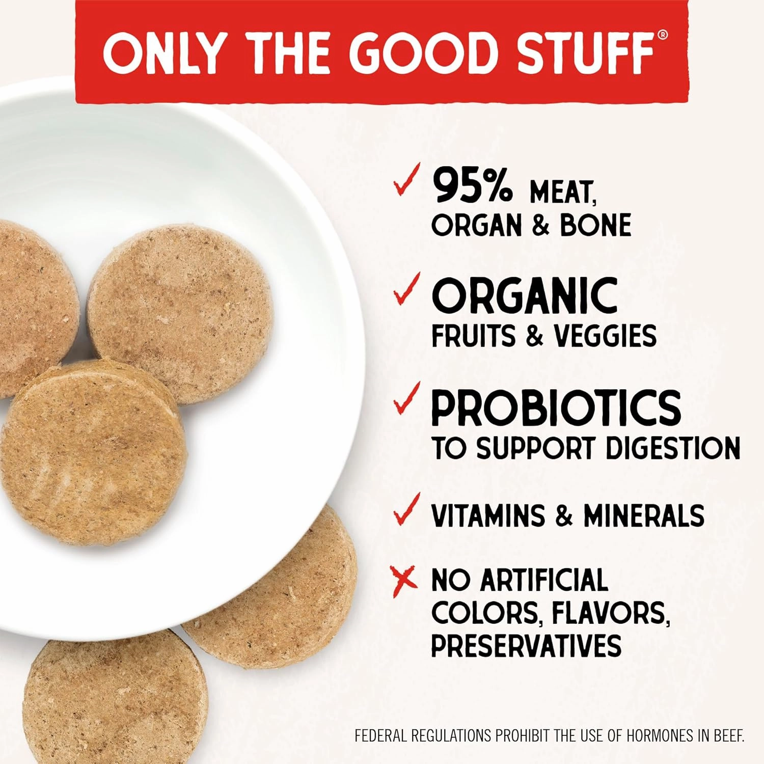 Stella & Chewy's Freeze-Dried Raw Dinner Patties - Beef Recipe - High Protein Grain-Free Puppy & Dog Food - Perfect For Picky Eaters - 14 oz