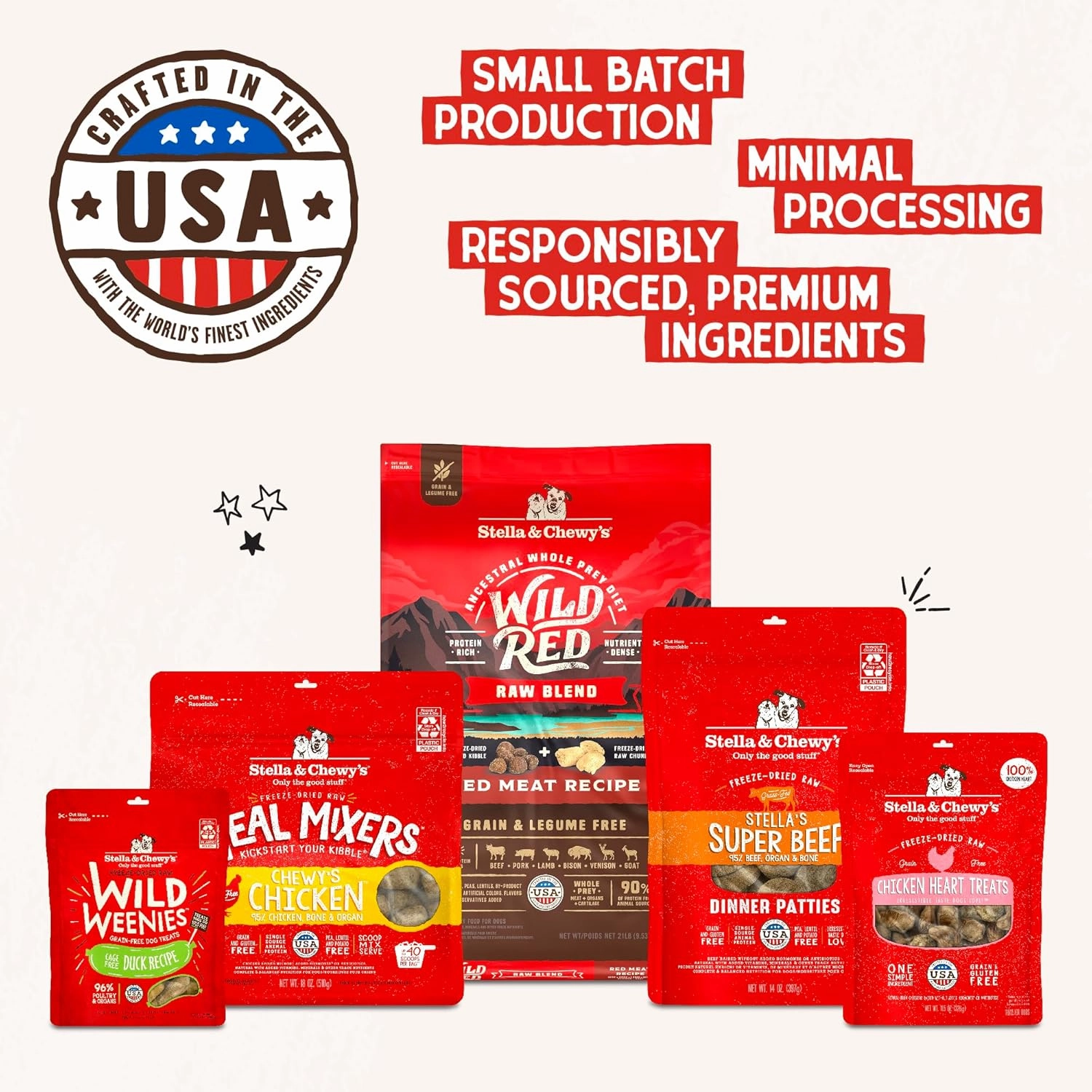 Stella & Chewy's Freeze-Dried Raw Dinner Patties - Beef Recipe - High Protein Grain-Free Puppy & Dog Food - Perfect For Picky Eaters - 14 oz