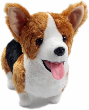 Stuffed Animal Dogs Lifelike Plush Toy Puppy, Tricolor Welsh Corgi,12 Inch