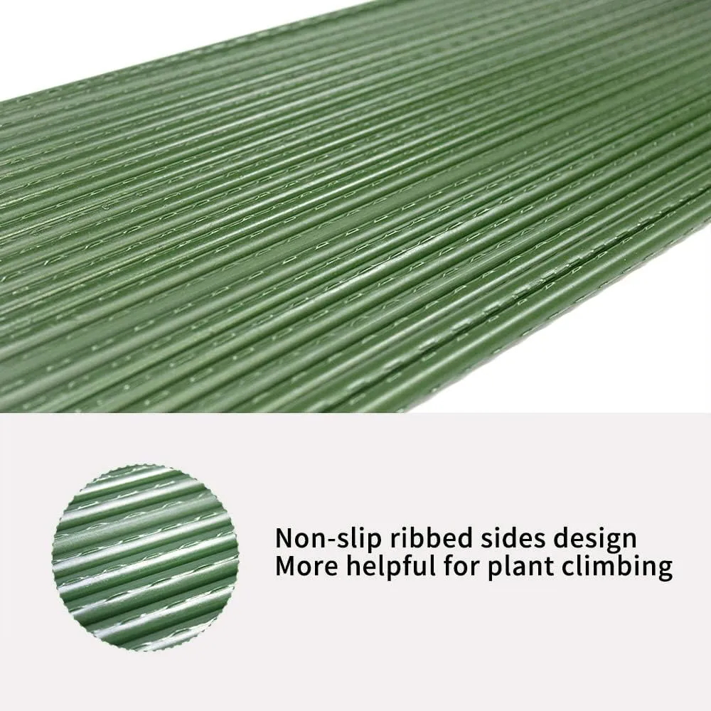 Sturdy Metal Garden Plant Stakes 4 Ft Plastic Coated Steel Plant Sticks,Pack of 25